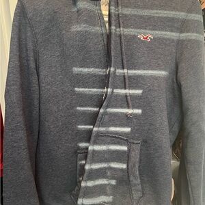 Hollister Women’s Blue Fleece Zip-Up Sweater